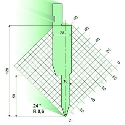 Punzones para plegar / aplastar 24°