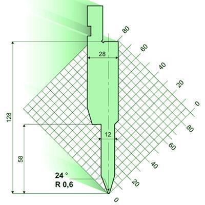 Punzones para plegar / aplastar 24°
