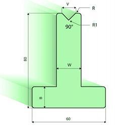 Matrices en T 90°, H=80mm