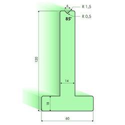 Matrices en T 85°, H=120mm