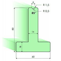 Matrices en T 85°, H=80mm