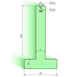 Matrices en T 60°, H=120mm