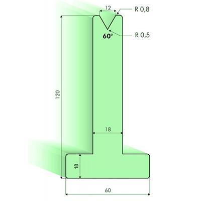 Matrices en T 60°, H=120mm
