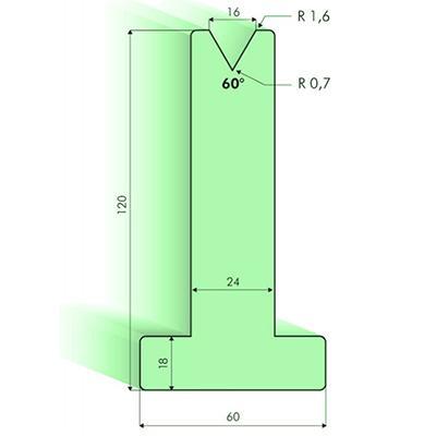 Matrices en T 60°, H=120mm