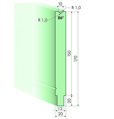 Matrices 86°, H=150mm