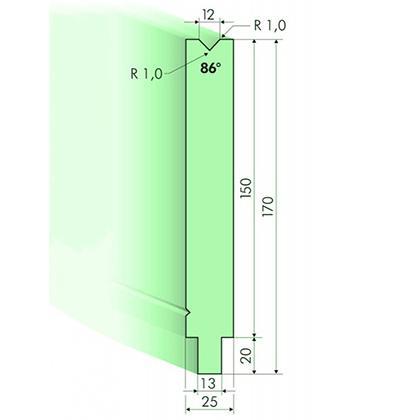 Matrices 86°, H=150mm