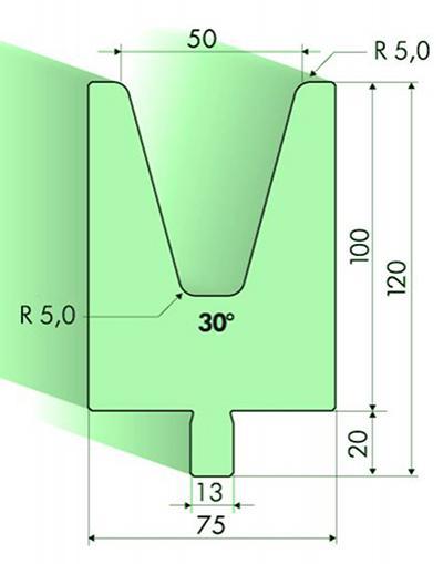 Matrices 30°, H=100mm