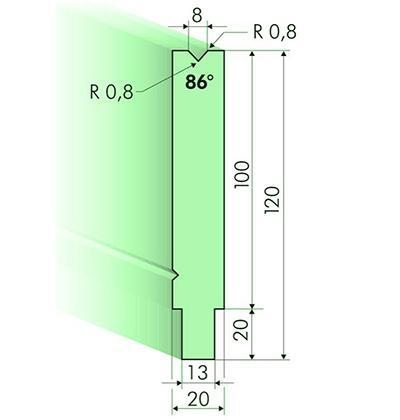 Matrices 86°, H=120mm