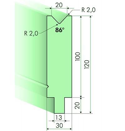 Matrices 86°, H=120mm