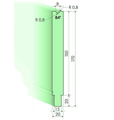 Matrices 84°, H=150mm