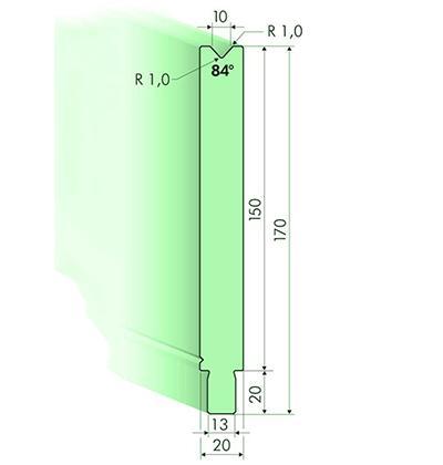 Matrices 84°, H=150mm