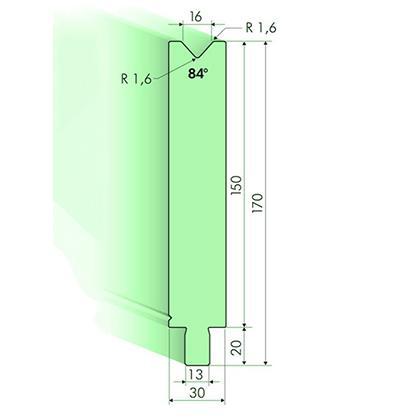 Matrices 84°, H=150mm