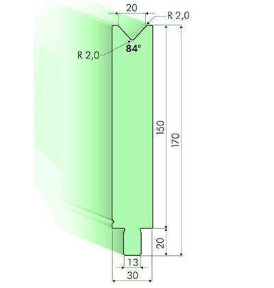 Matrices 84°, H=150mm