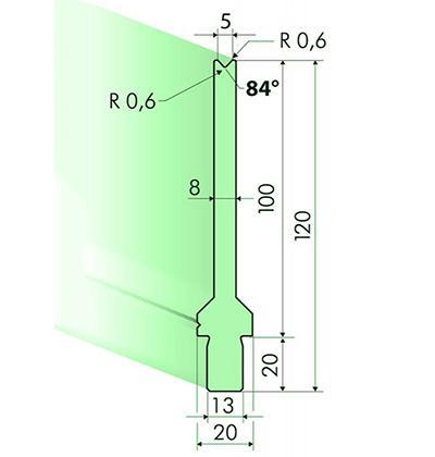 Matrices 84°, H=100mm