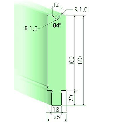 Matrices 84°, H=100mm
