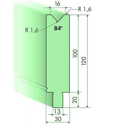 Matrices 84°, H=100mm