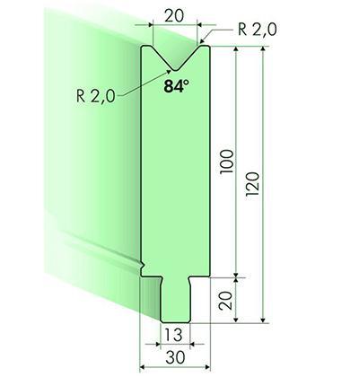 Matrices 84°, H=100mm