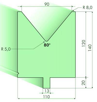 Matrices 80°, H=120mm