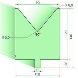 Matrices 80°, H=120mm