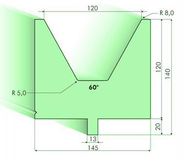 Matrices 60°, H=120mm