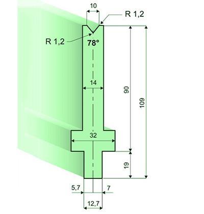 Matrices 78°, H=90mm
