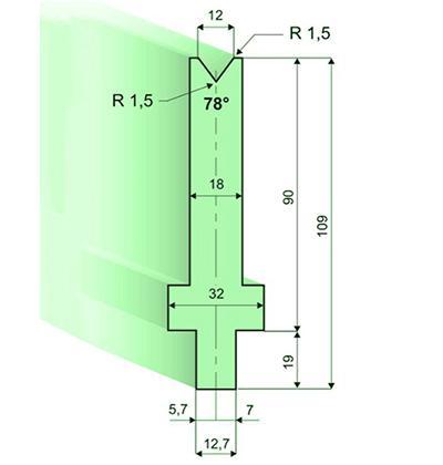 Matrices 78°, H=90mm