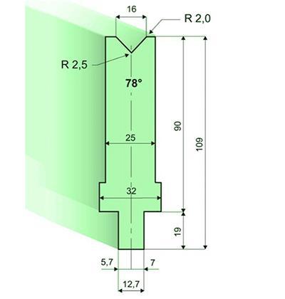 Matrices 78°, H=90mm