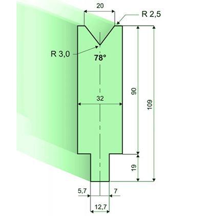 Matrices 78°, H=90mm