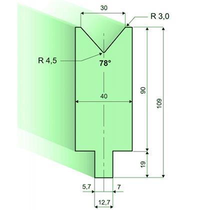 Matrices 78°, H=90mm