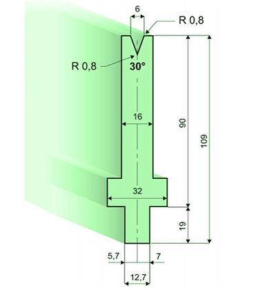 Matrices 30°, H=90mm