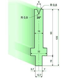 Matrices 30°, H=90mm