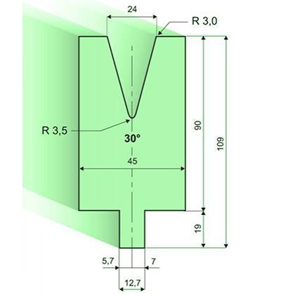 Matrices 30°, H=90mm