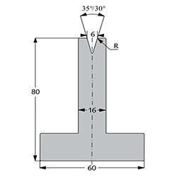 Matrices 35°, H=80mm