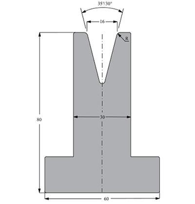 Matrices 35/30°, H=80mm