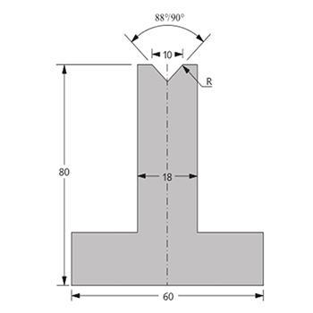 Matrices 88/90°, H=80mm