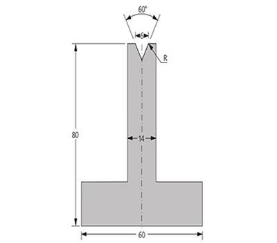 Matriz 60°, H=80mm