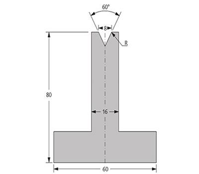 Matriz 60°, H=80mm