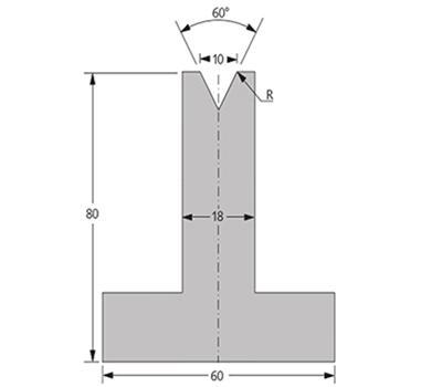 Matriz 60°, H=80mm