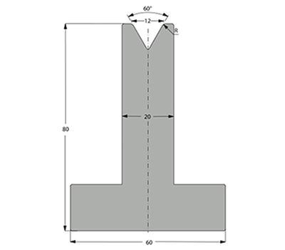 Matriz 60°, H=80mm