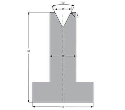 Matriz 60°, H=80mm