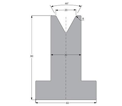Matriz 60°, H=80mm
